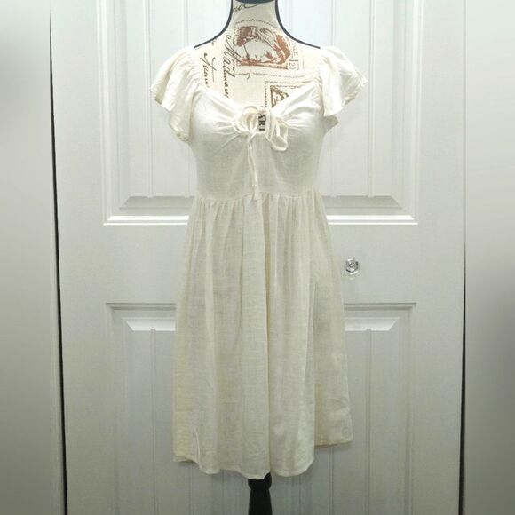 🌷Umgee, Adorable Mini Dress in cream color. NWT-Sizes S,M, L☀️ - Picture 1 of 8